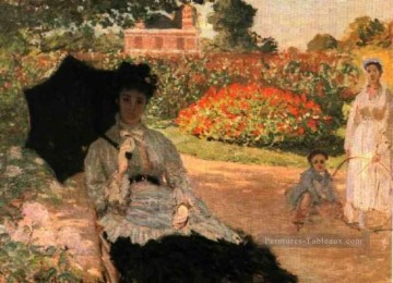 Camille dans le jardin avec Jean et sa nounou Claude Monet Peinture à l'huile